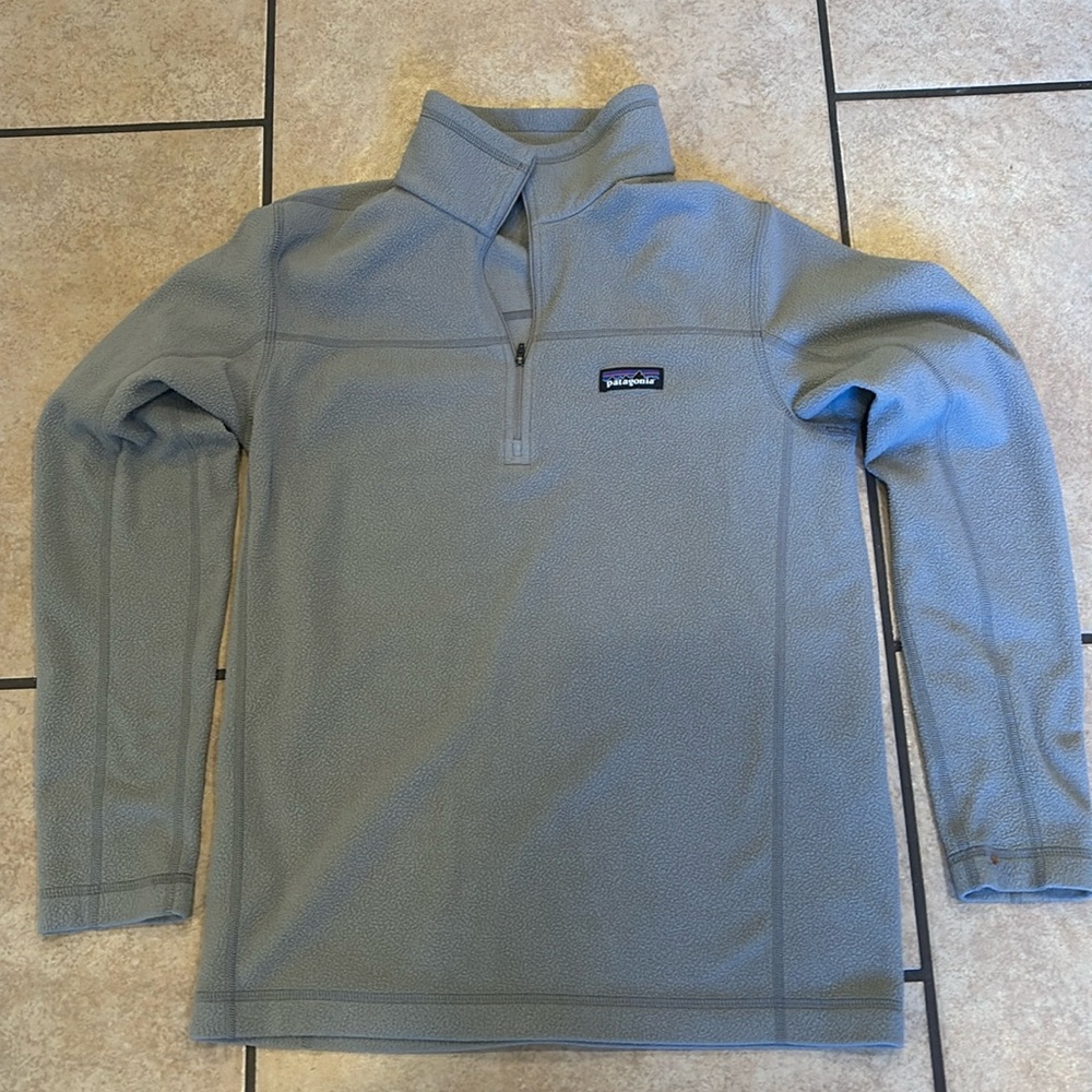 Patagonia Sweater Men’s Size Small Light Gray Fleece Pullover' 1/4 Zip Up